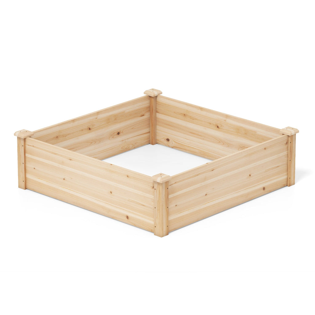 40" x 40" Outdoor Wood Raised Garden Bed-Natural