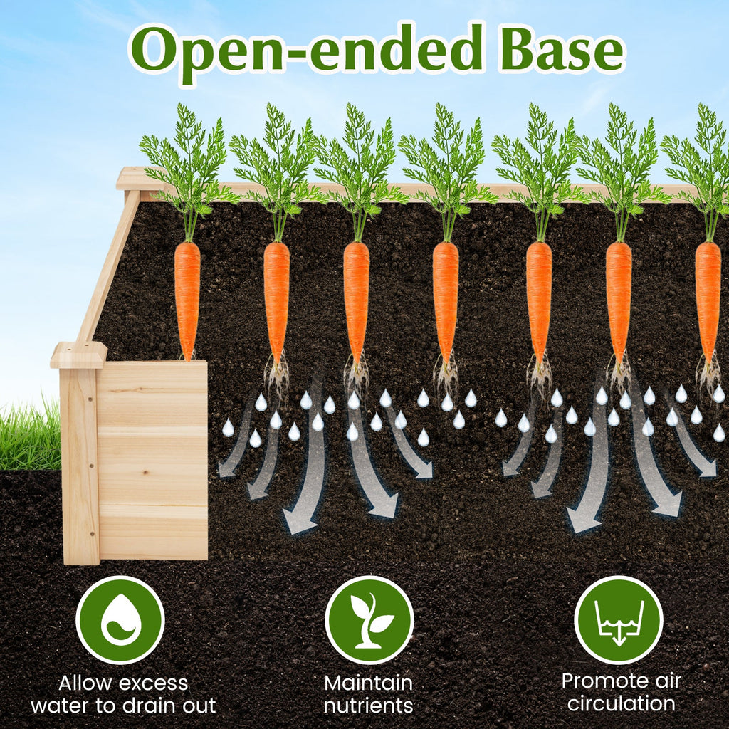 40" x 40" Outdoor Wood Raised Garden Bed-Natural