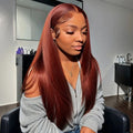 Red Brown 33color Huamn Hair Wig 134HD Transparent Lace