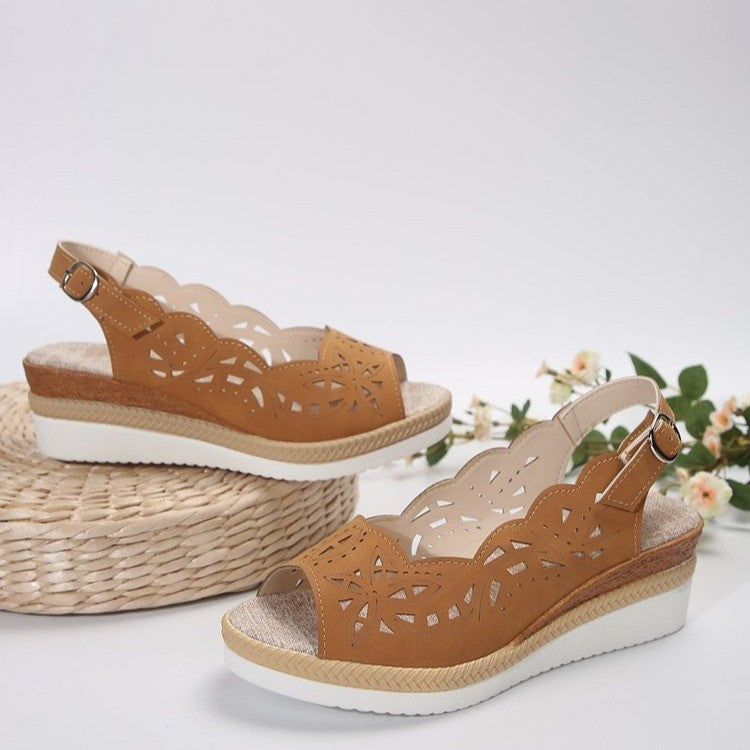 Womens Sandals Cross-border Plus-size Thick-soled Wedge