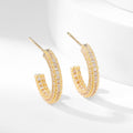 Simple Design Micro-inlaid Zircon Earrings