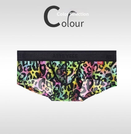 Men's Non-low-rise Ultra-thin Leopard Print Boxer Briefs
