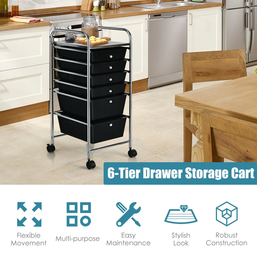 6 Drawers Rolling Storage Cart Organizer