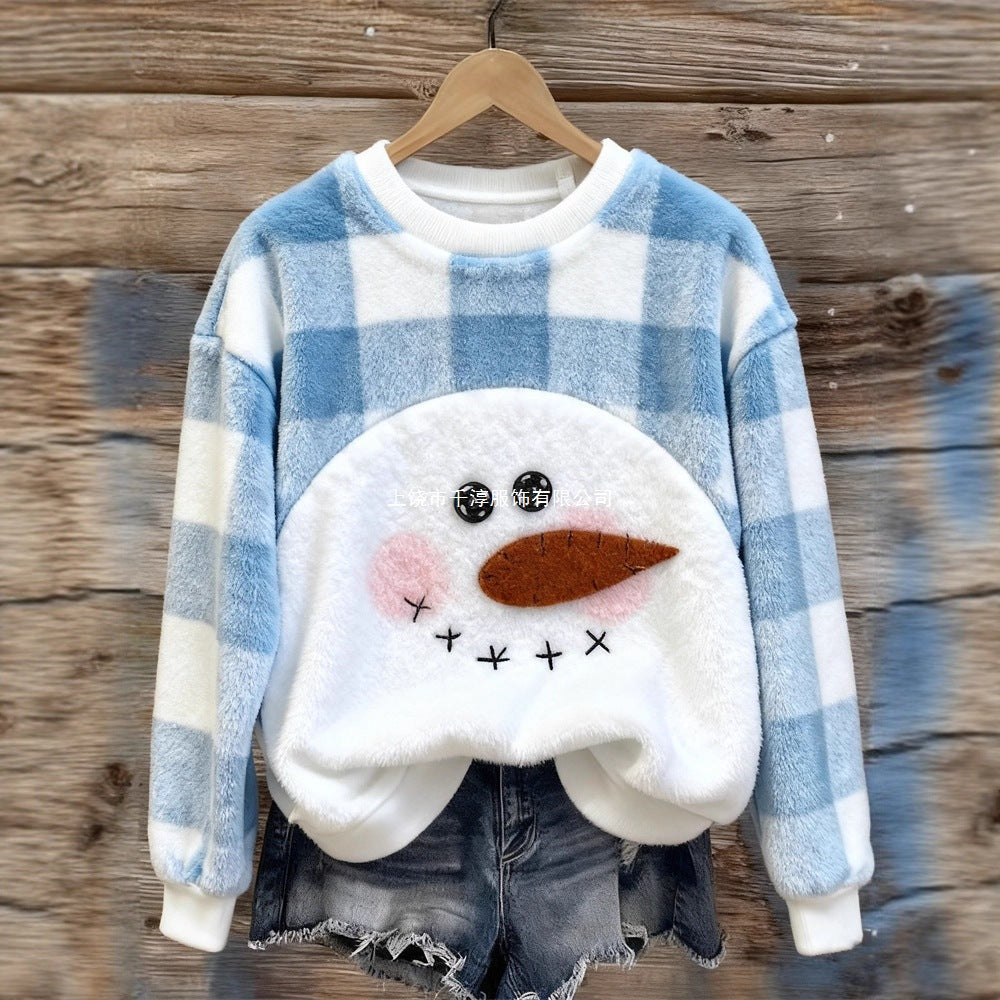 AutumnWinter Patterned Fleece Sweatshirt With Printed Design