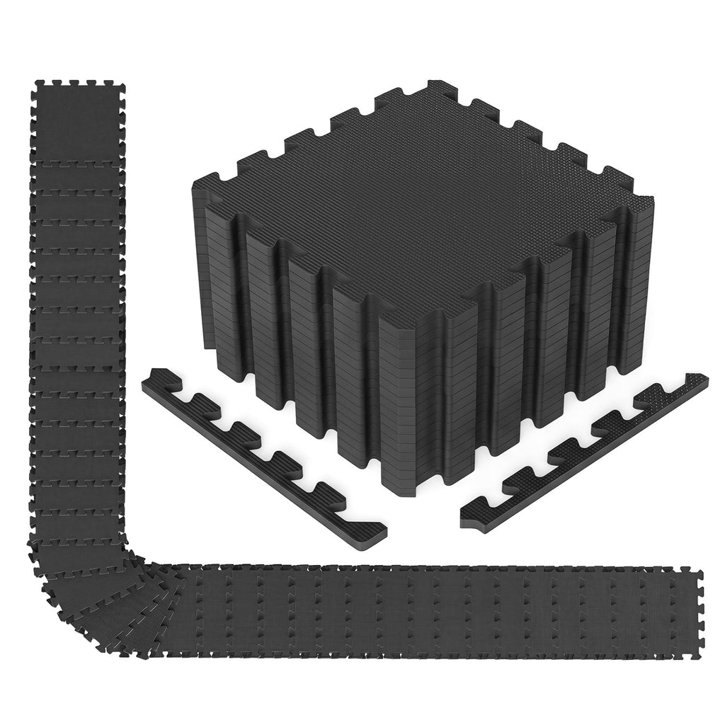 EVA Foam Floor Tiles 54-Pack with Borders and Non-Slip Surface