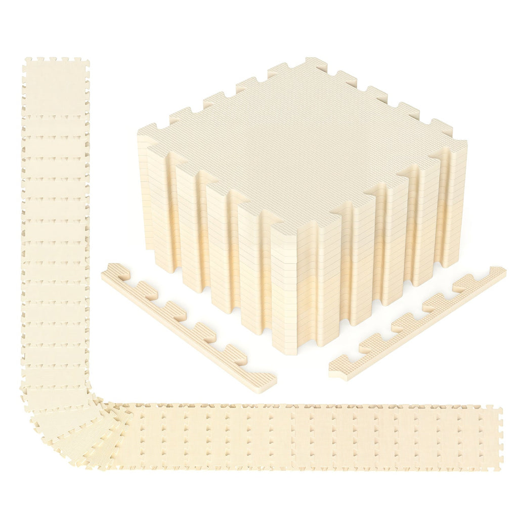 EVA Foam Floor Tiles 54-Pack with Borders and Non-Slip Surface