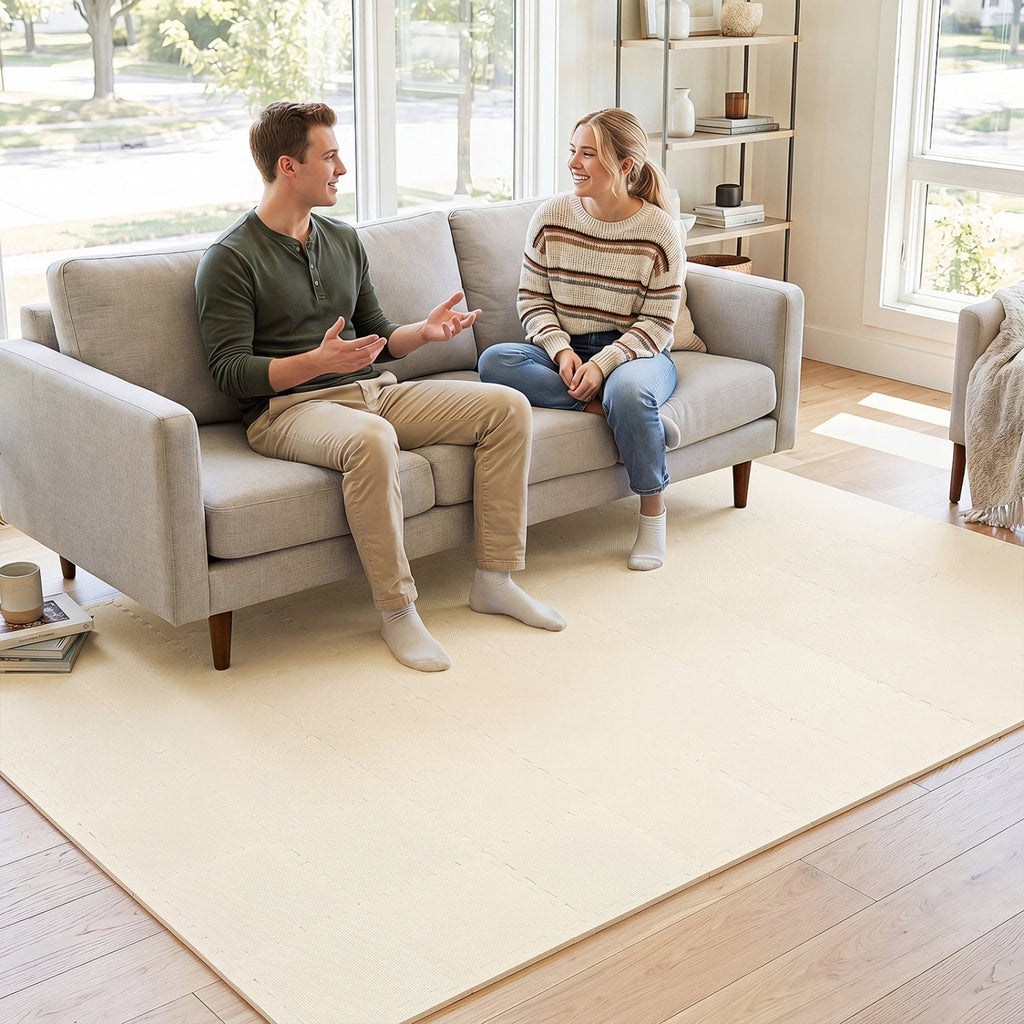 EVA Foam Floor Tiles 54-Pack with Borders and Non-Slip Surface