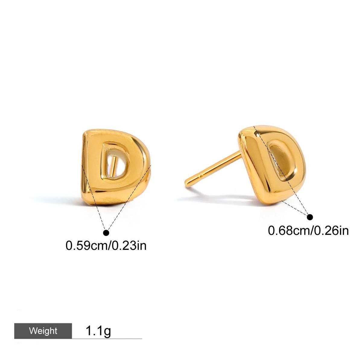 18K gold 26 letters design classic fashion earrings
