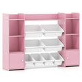 56 inch Large Toy Storage Organizer with 8 Removable Bins and Bookshelf