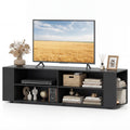 59 Inch Console Storage Entertainment Media Wood TV Stand-Walnut
