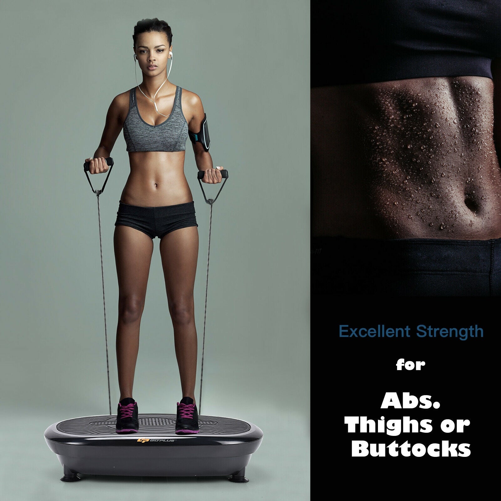 Mini Vibration Body Fitness Platform with Loop Bands