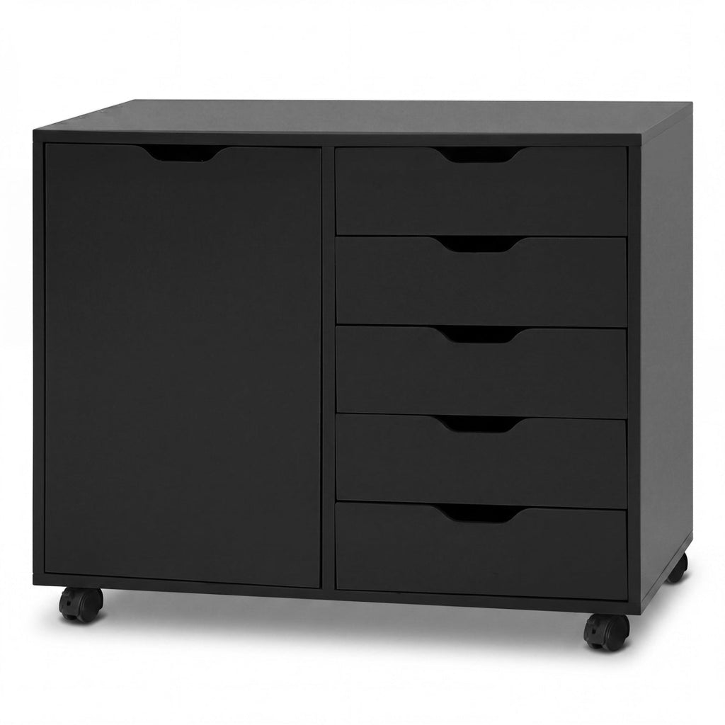 5-Drawer Mobile Storage Cabinet with Adjustable Shelf