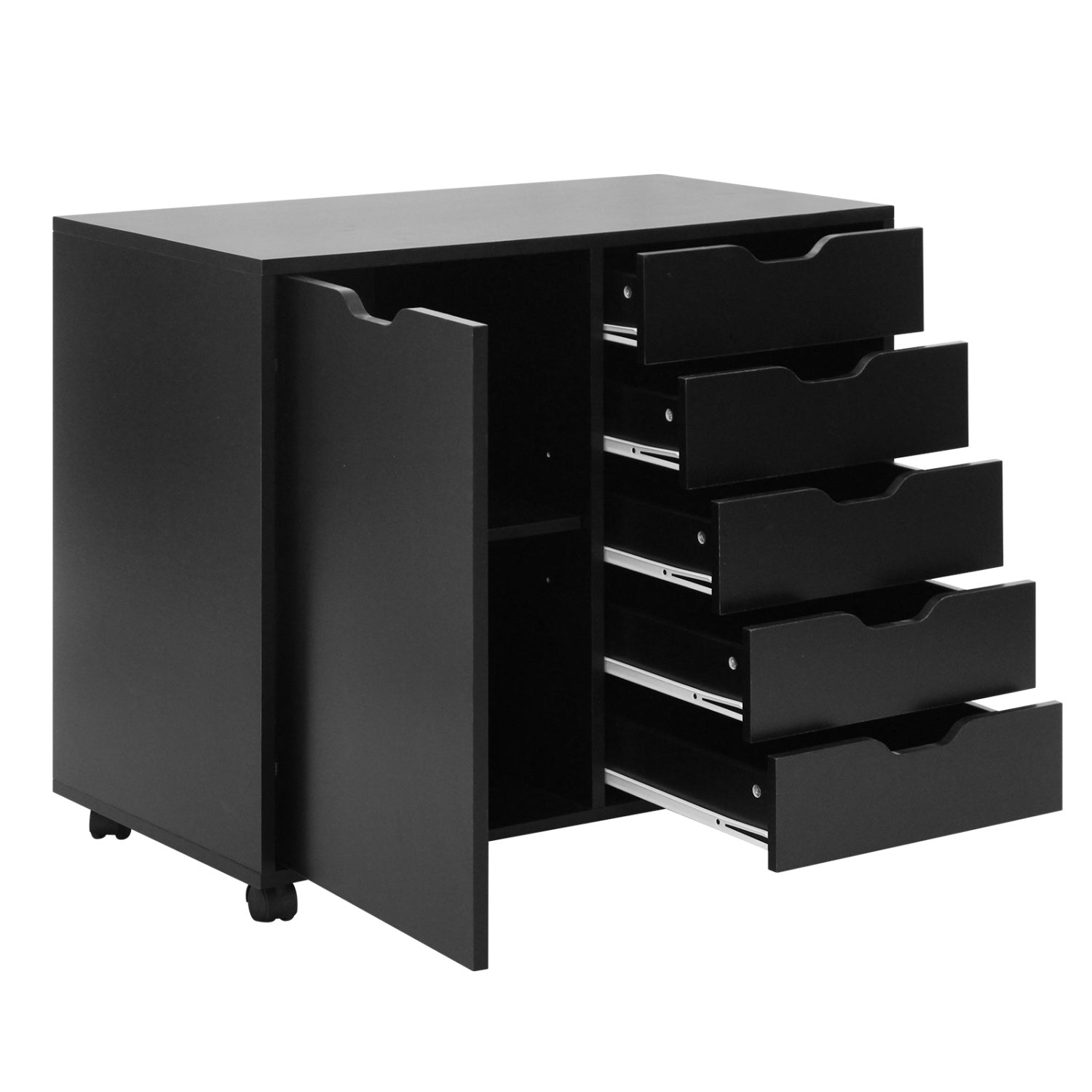 5-Drawer Mobile Storage Cabinet with Adjustable Shelf