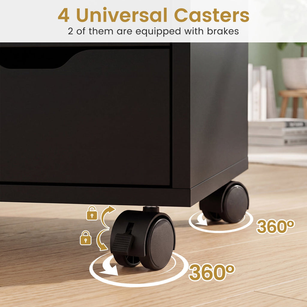5-Drawer Mobile Storage Cabinet with Adjustable Shelf