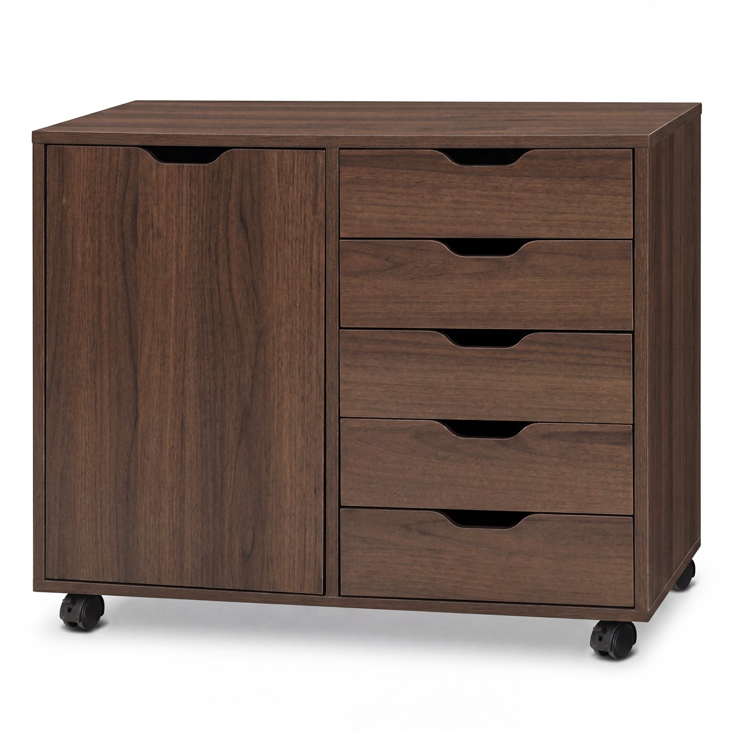 5-Drawer Mobile Storage Cabinet with Adjustable Shelf
