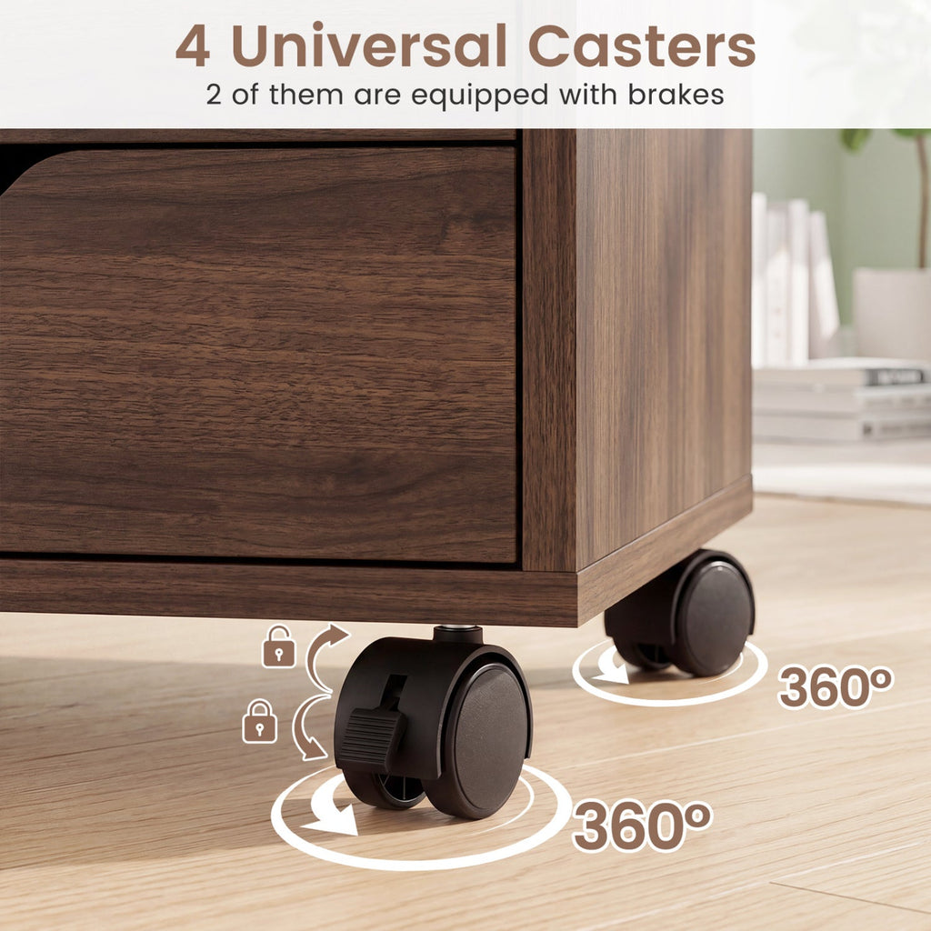 5-Drawer Mobile Storage Cabinet with Adjustable Shelf