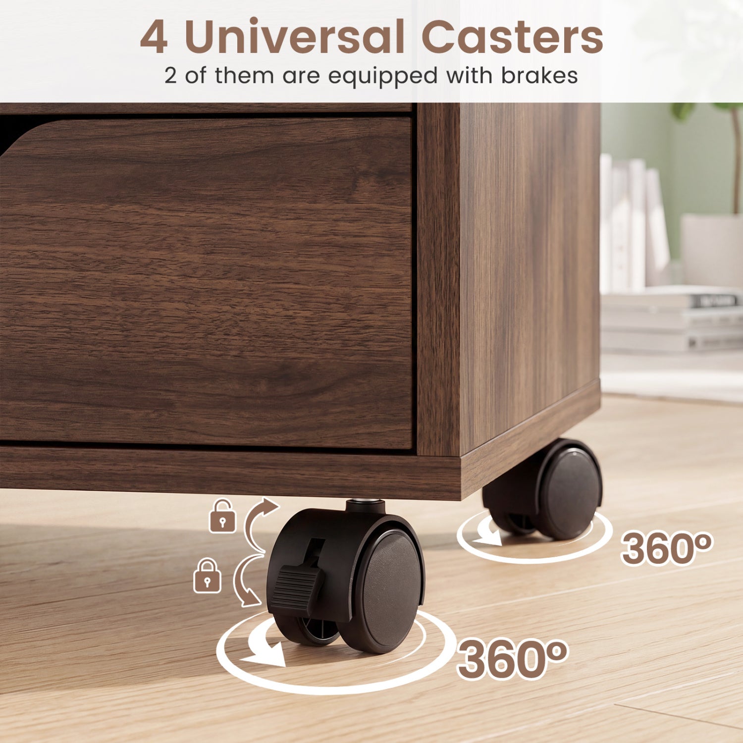 5-Drawer Mobile Storage Cabinet with Adjustable Shelf