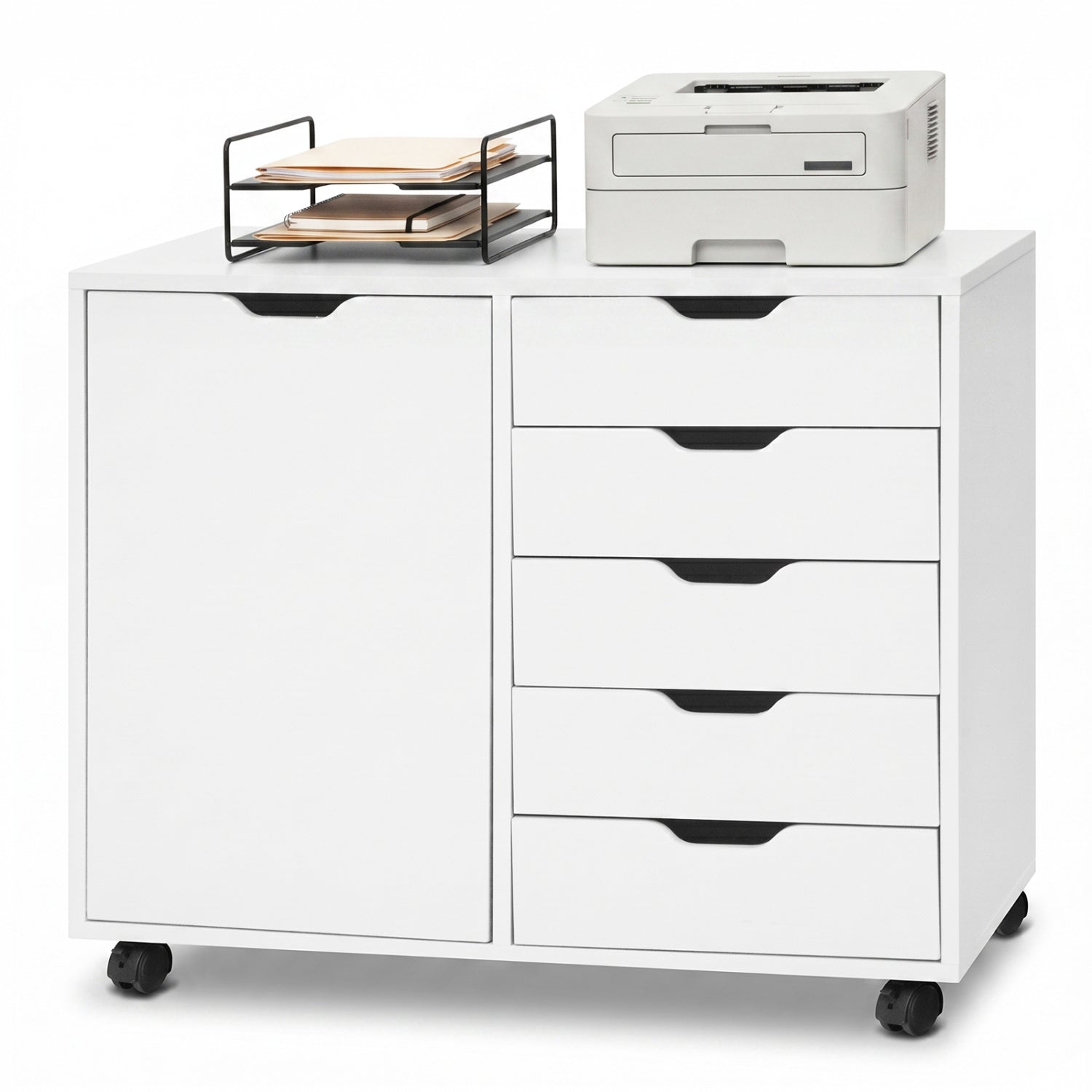 5-Drawer Mobile Storage Cabinet with Adjustable Shelf