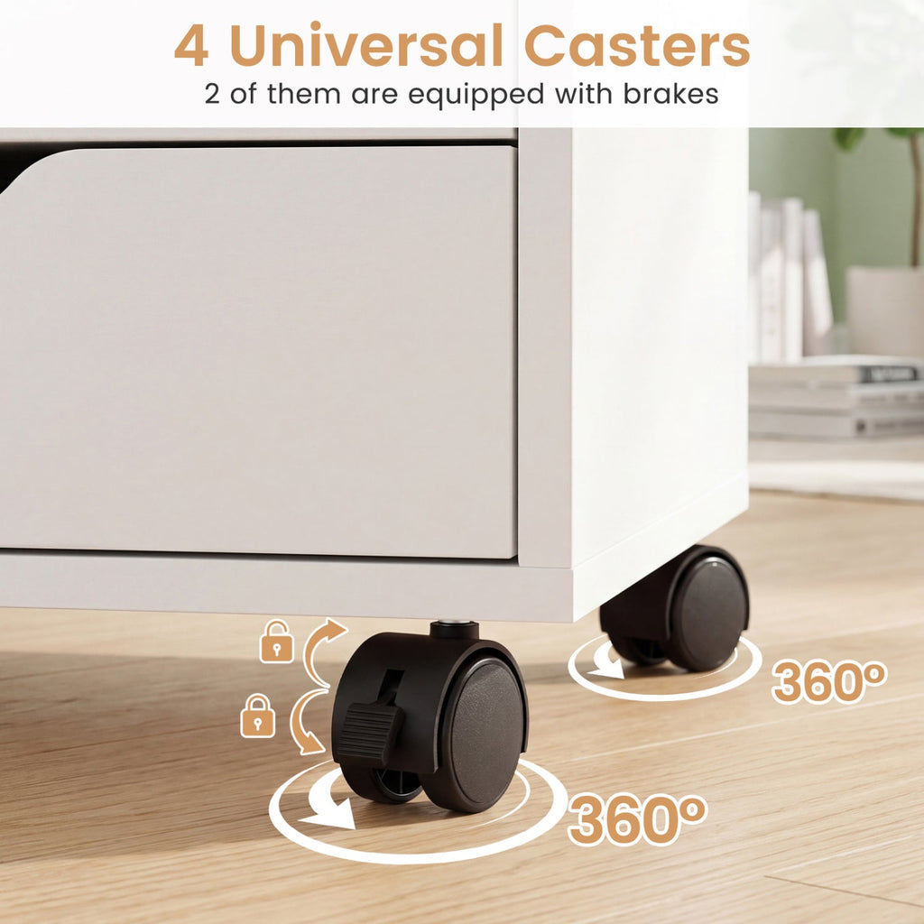 5-Drawer Mobile Storage Cabinet with Adjustable Shelf