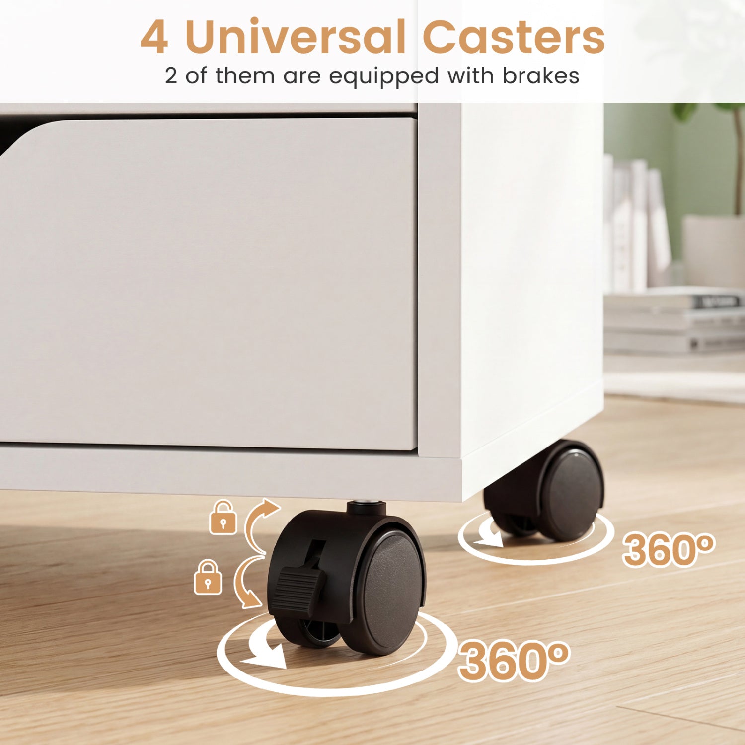 5-Drawer Mobile Storage Cabinet with Adjustable Shelf
