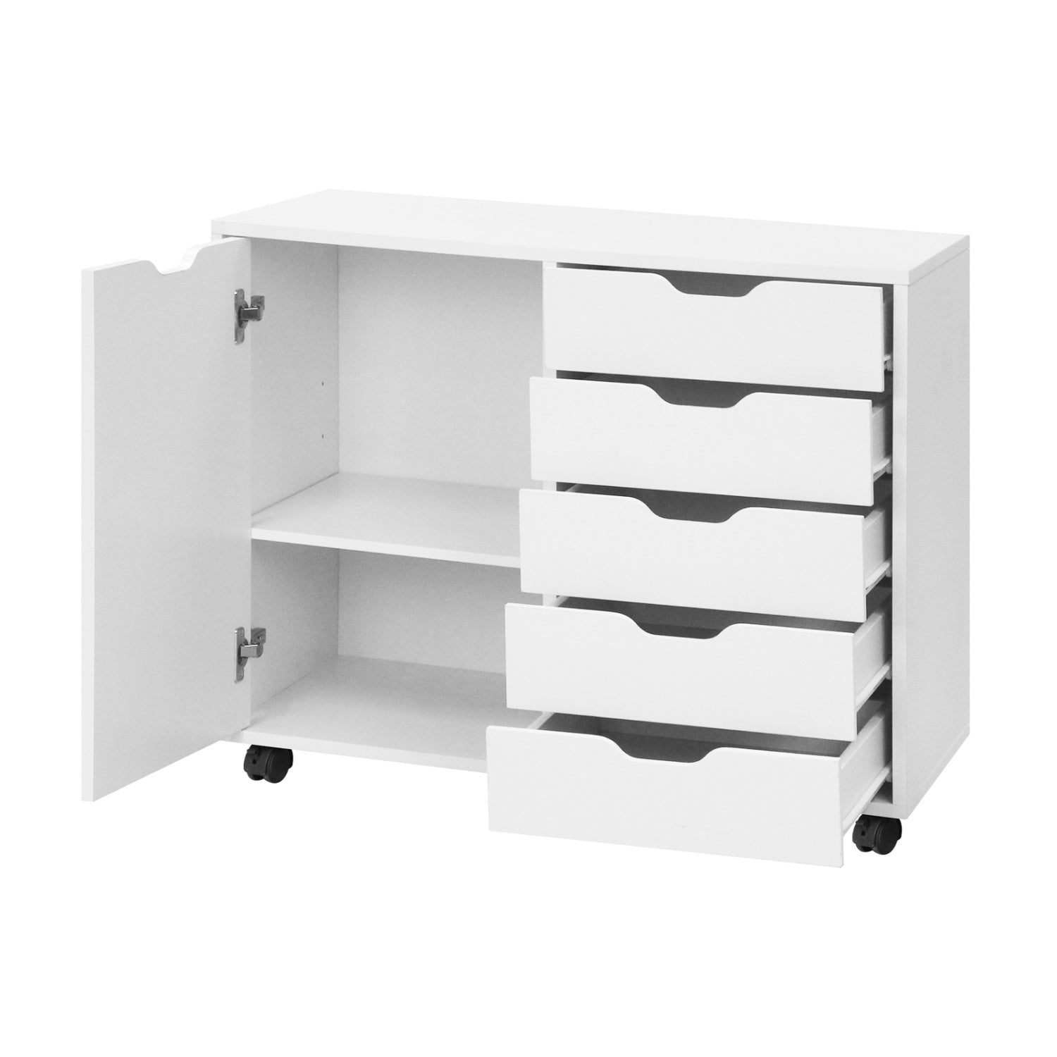 5-Drawer Mobile Storage Cabinet with Adjustable Shelf