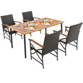 5/7-Piece Outdoor Dining Set with Acacia Wood Table
