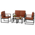 5 Pieces Living Room Set with 2 Accent Chairs and 2 Coffee Tables