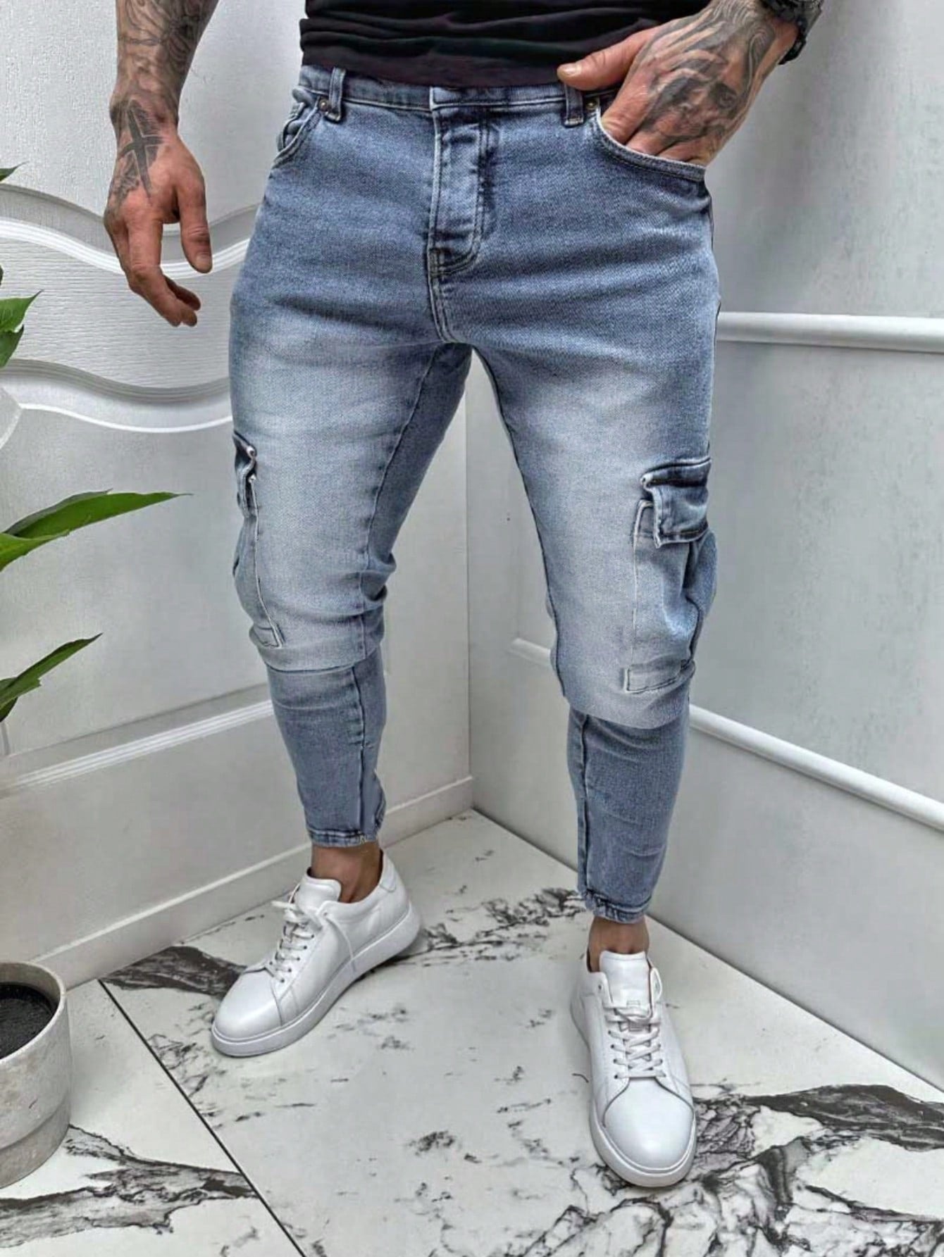 Fashionable Leopard-print Trendy Comfortable Denim Jeans