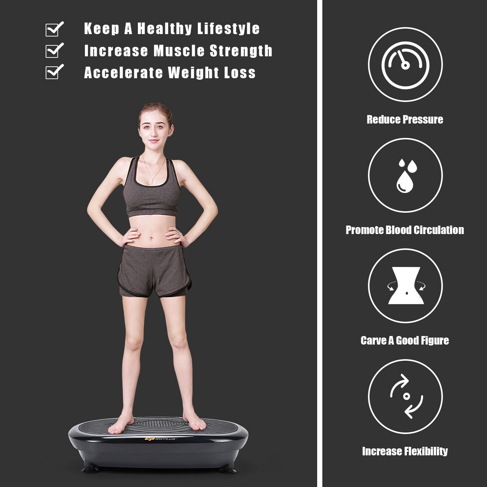 Mini Vibration Body Fitness Platform with Loop Bands