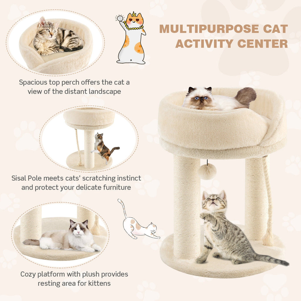Cat Climbing Tree with Plush Perchs and Scratching Post