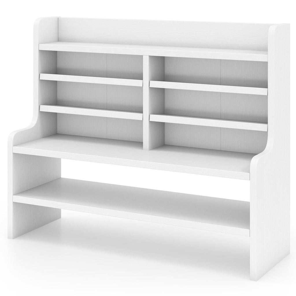 6-Tier Compact Storage Rack with Removable Shelves - White