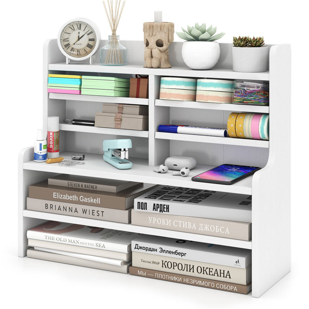 6-Tier Compact Storage Rack with Removable Shelves - White
