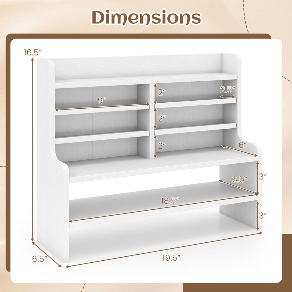 6-Tier Compact Storage Rack with Removable Shelves - White