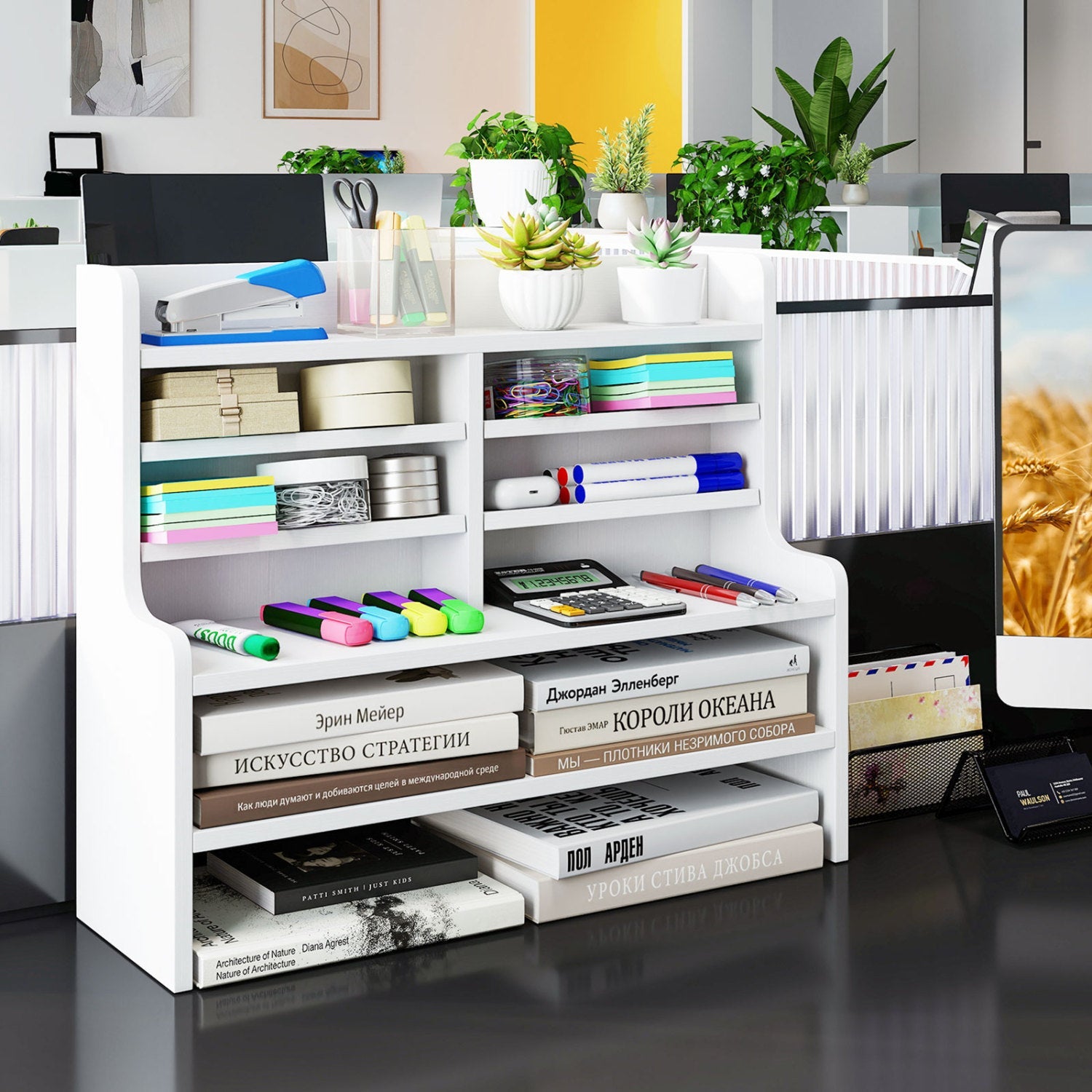 6-Tier Compact Storage Rack with Removable Shelves - White