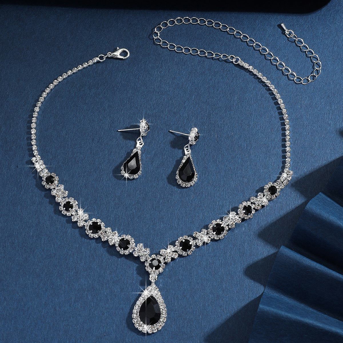 Bridal Jewelry Womens Set Cross-border European And American Crystal Water Drop