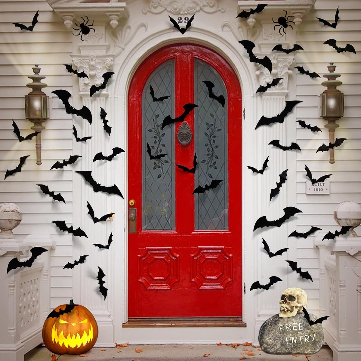 100pcs Bats Halloween Decorations: Halloween Bats Wall Décor Bat Stickers Decals PVC 3D Wall Bat Scary Stickers Halloweens Party Decorations Indoor Outdoor DIY Home Window Door Décor