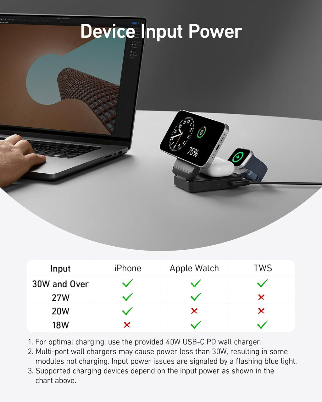 Anker MagGo Wireless Charging Station (Foldable 3-in-1)