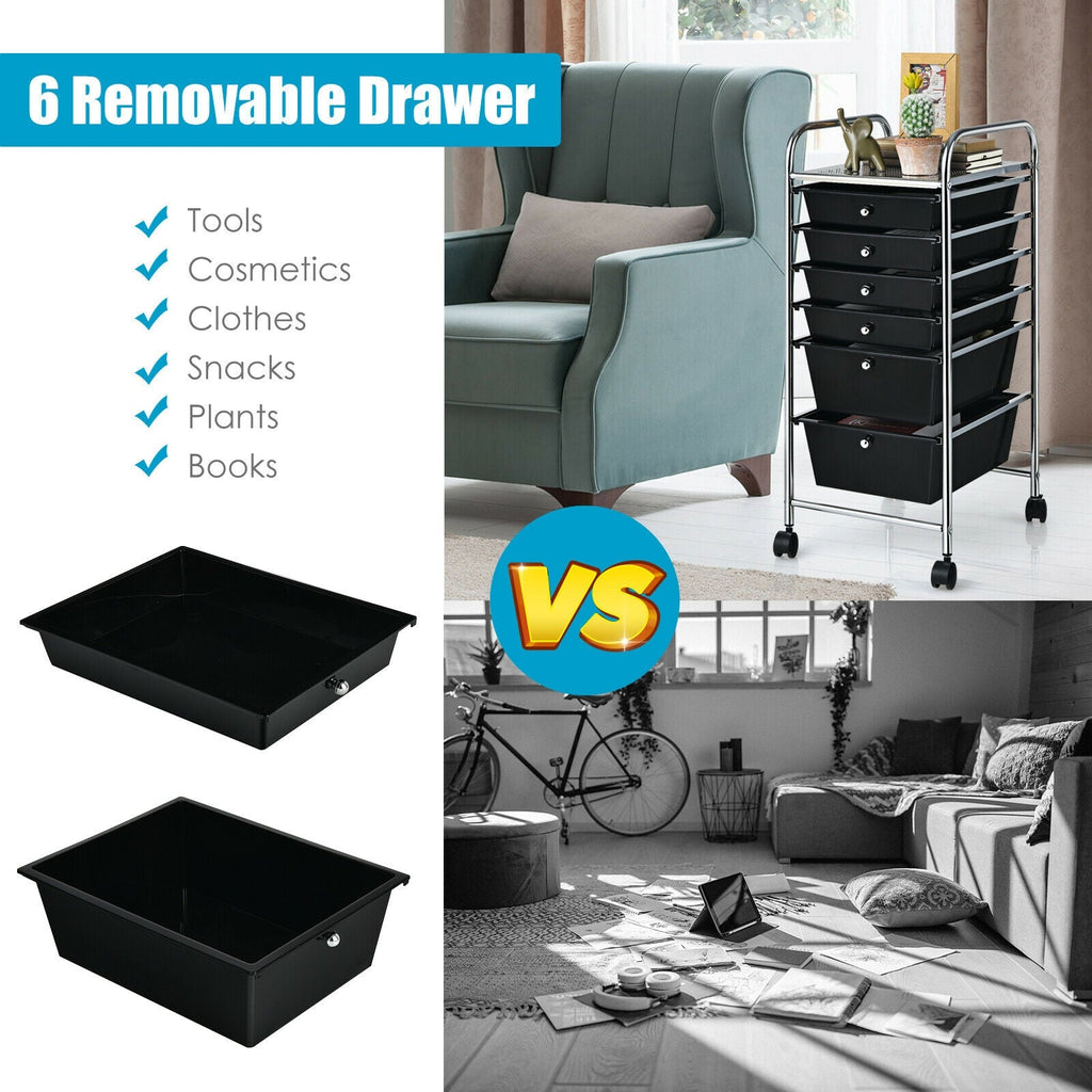 6 Drawers Rolling Storage Cart Organizer