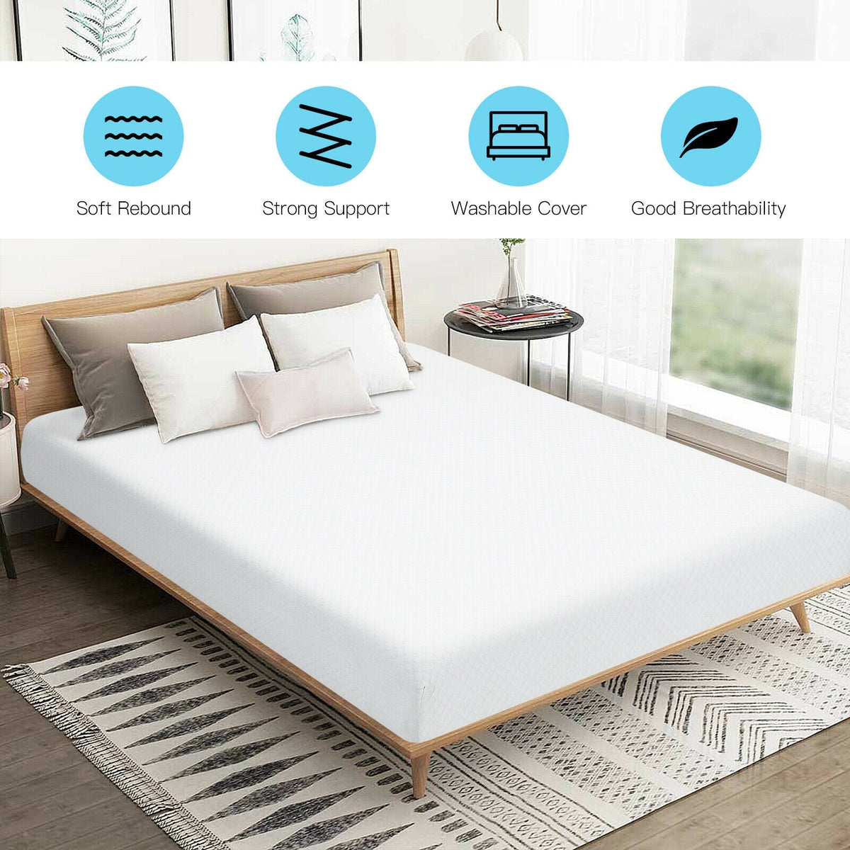 10 Inch Air Foam Pressure Relief Bed Mattress with Jacquard Soft Cover
