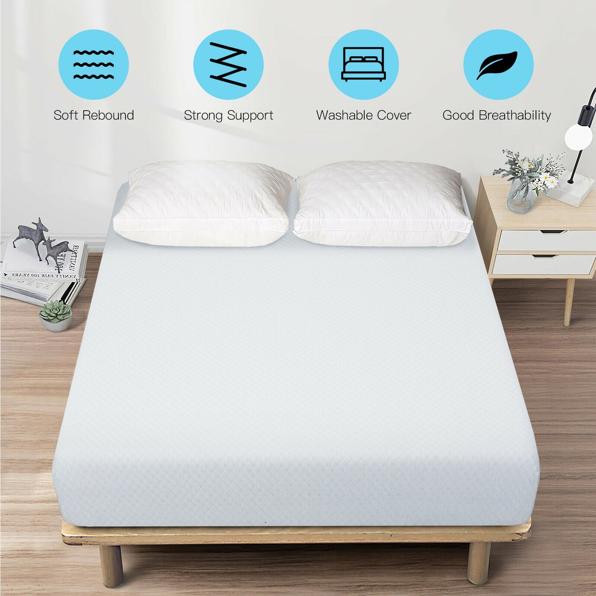 10 Inch Air Foam Pressure Relief Bed Mattress with Jacquard Soft Cover