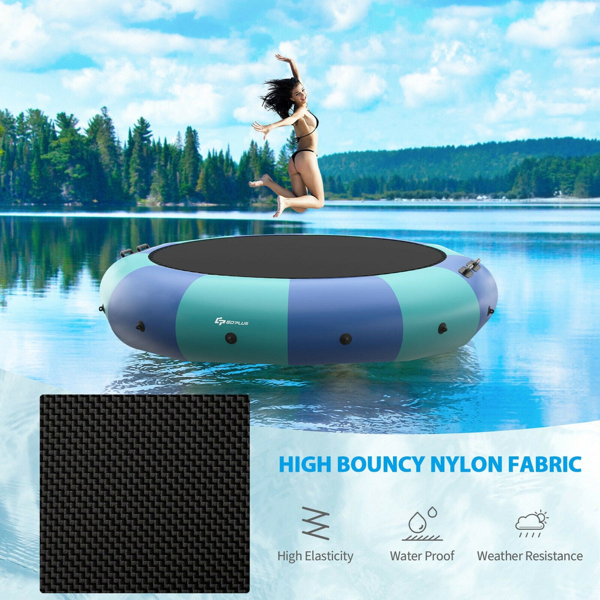 15 Feet Inflatable Splash Padded Water Bouncer Trampoline