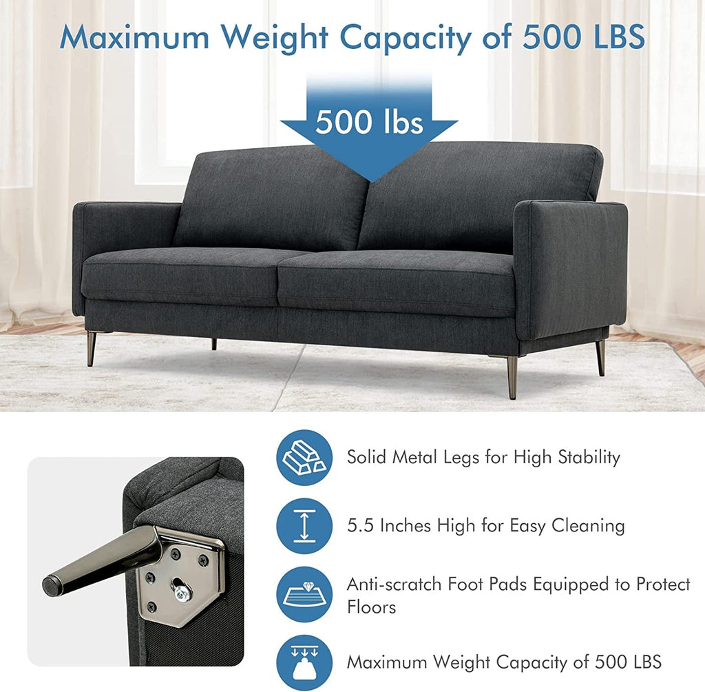 Modern Loveseat with Comfy Backrest Cushions