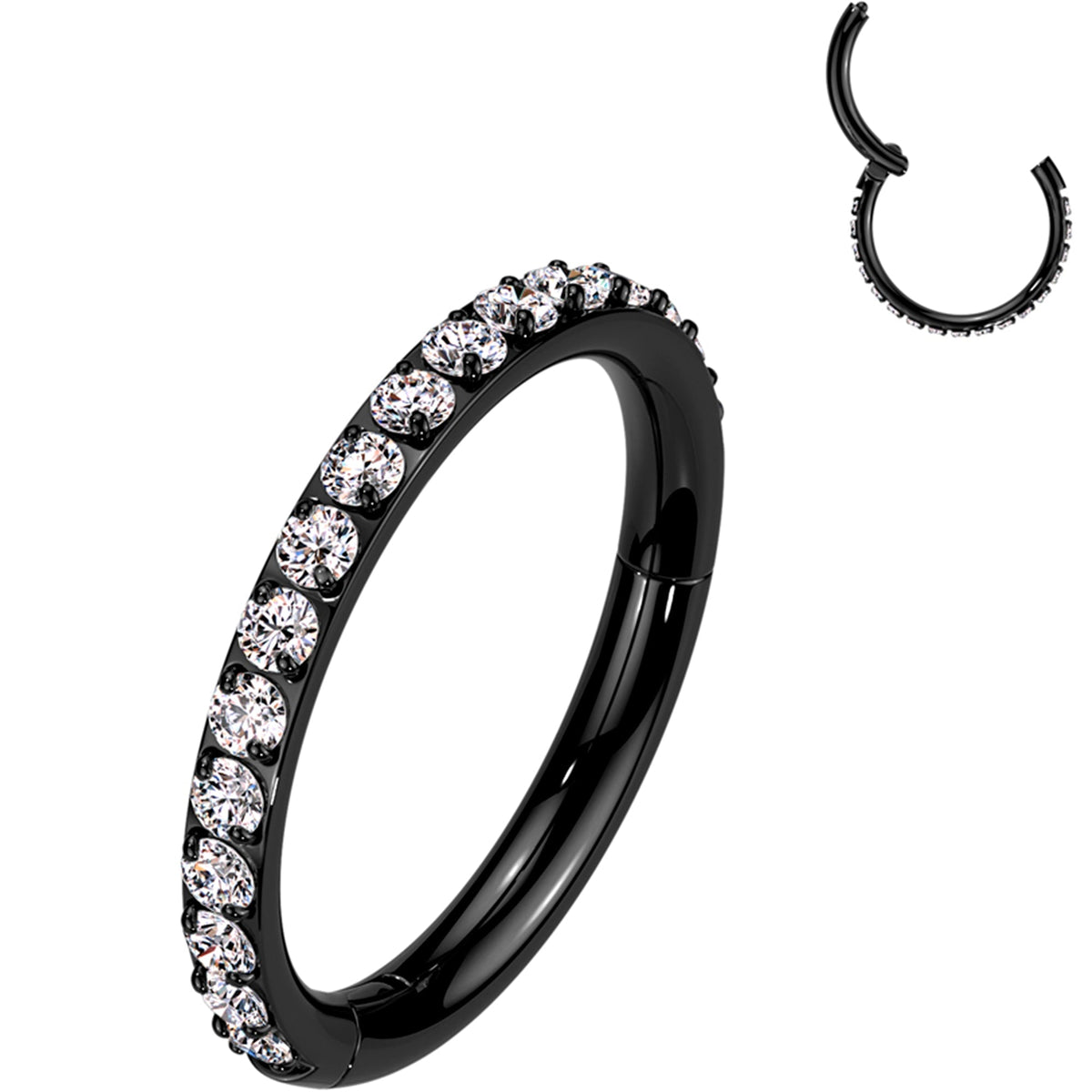 18G Micro Gem Titanium Hinged Nose Hoop