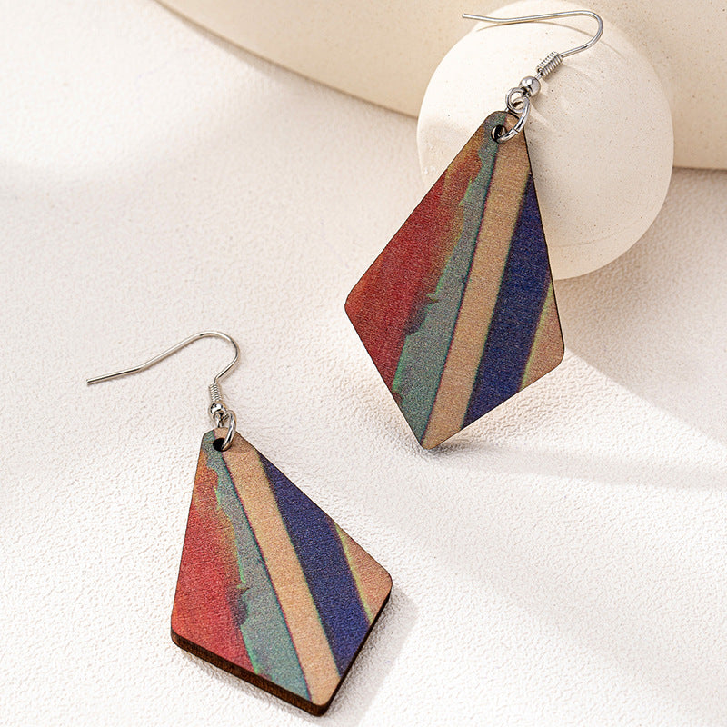 Retro Simple Diamond-Shaped Womens Earrings