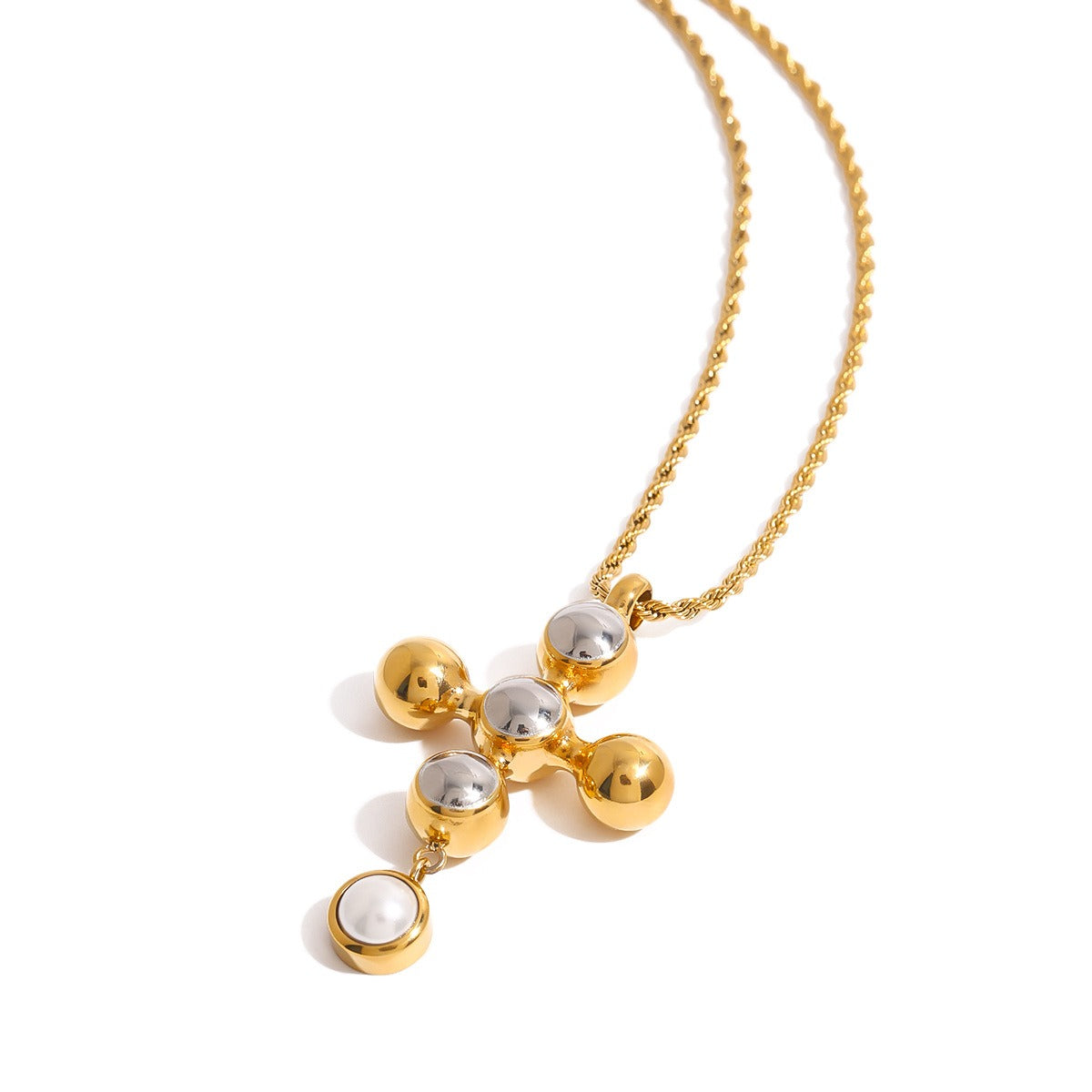 18K Gold Cross Design Light Luxury High-end Necklace