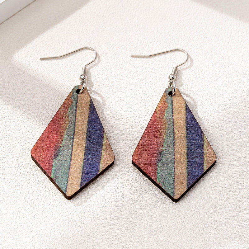 Retro Simple Diamond-Shaped Womens Earrings