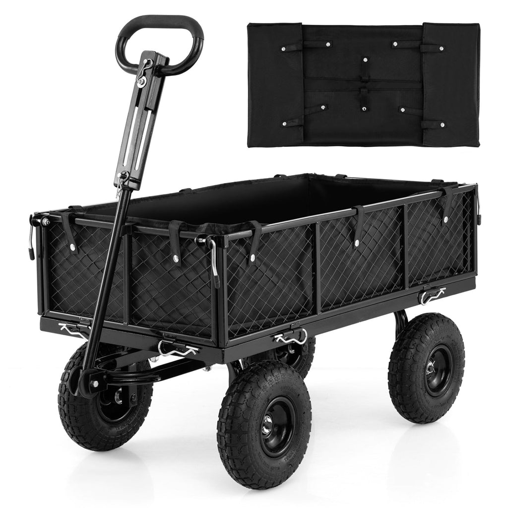 880 lbs Utility Wagon Flatbed with Removable Oxford Cloth Liner