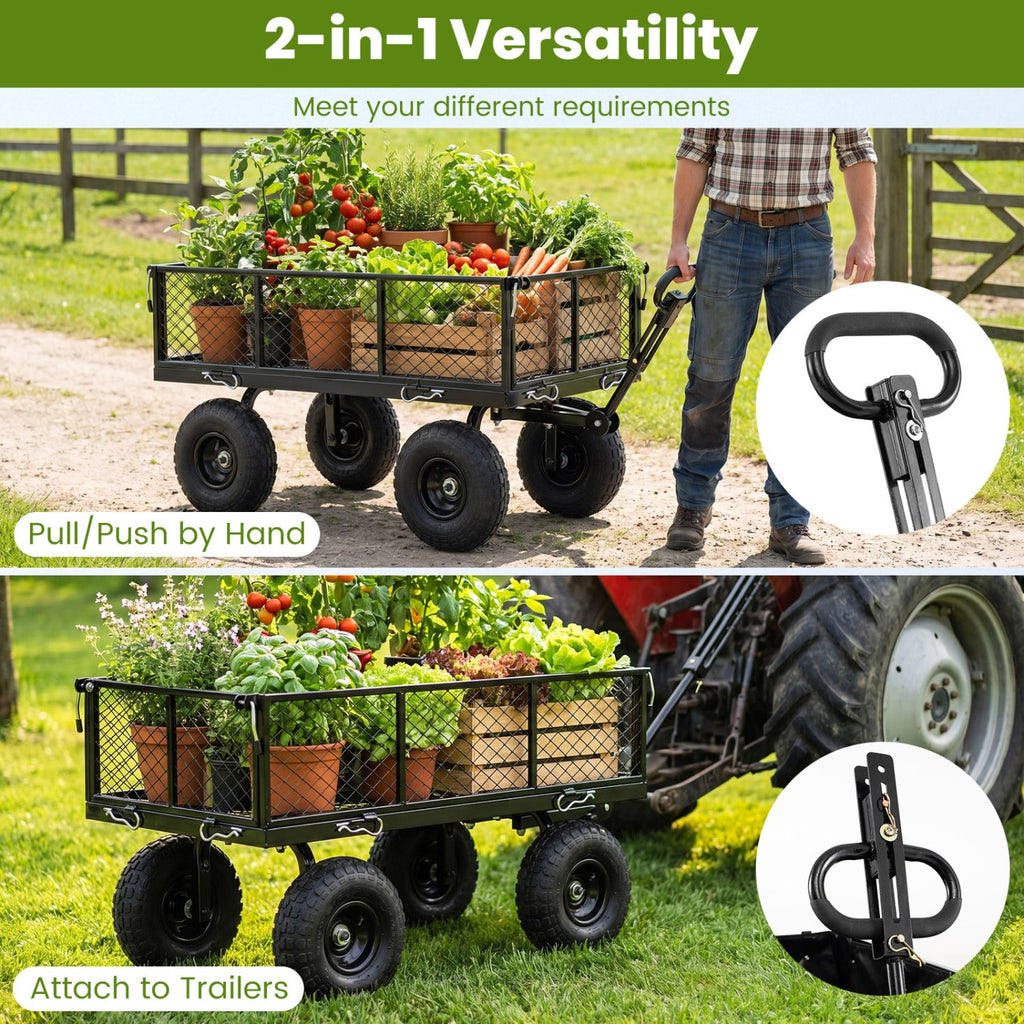 880 lbs Utility Wagon Flatbed with Removable Oxford Cloth Liner