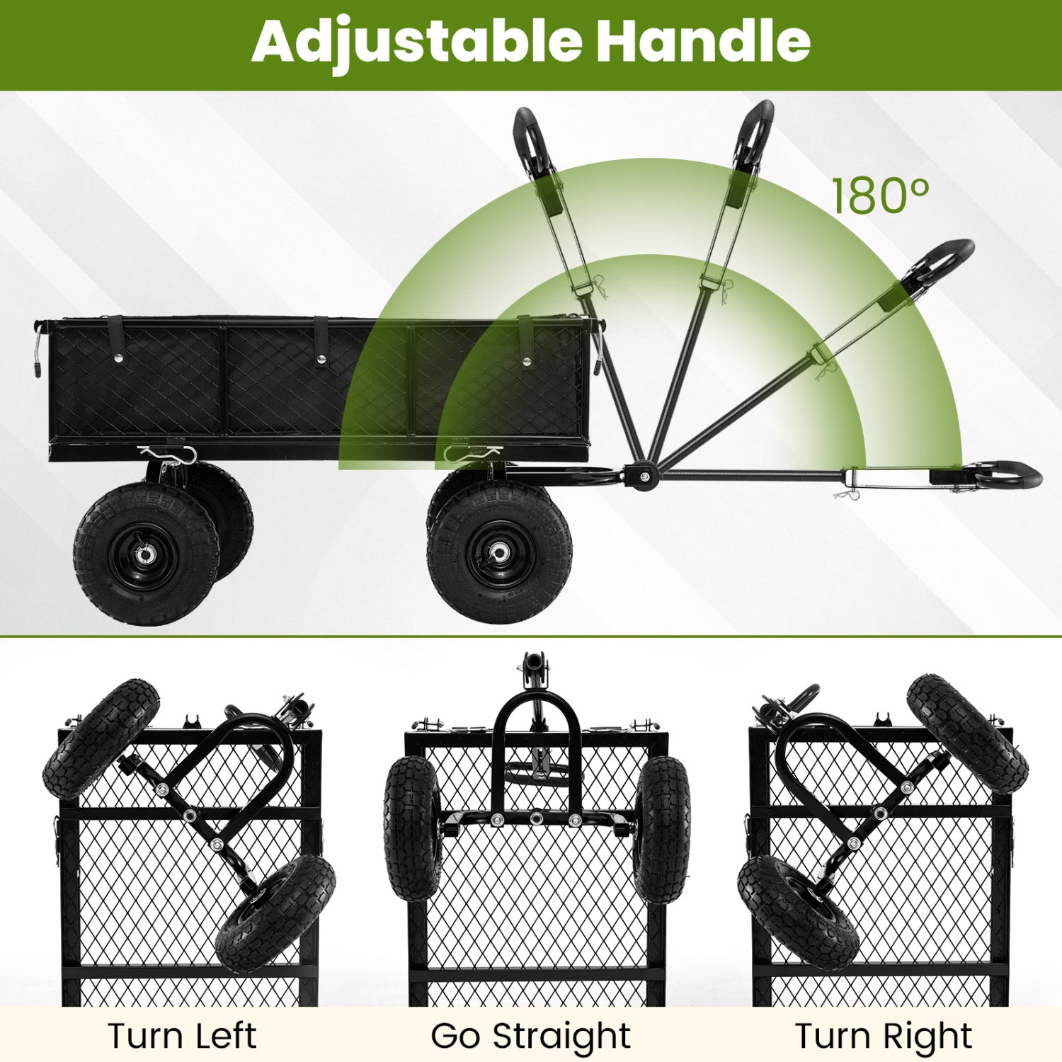 880 lbs Utility Wagon Flatbed with Removable Oxford Cloth Liner