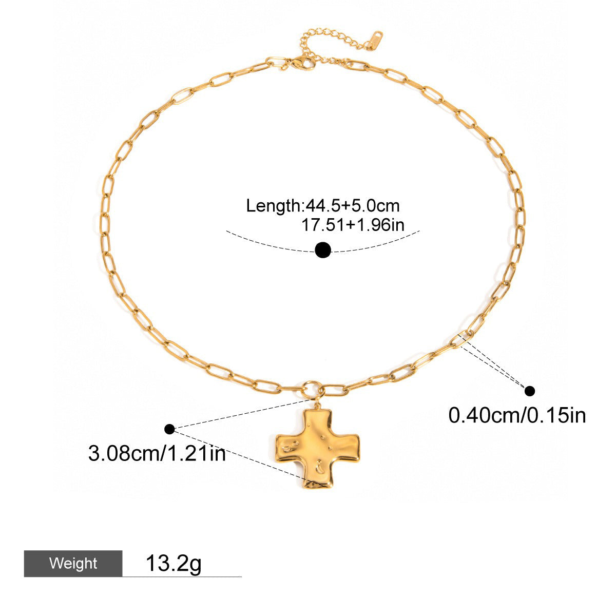 18K Gold Cross Design Light Luxury High-end Necklace